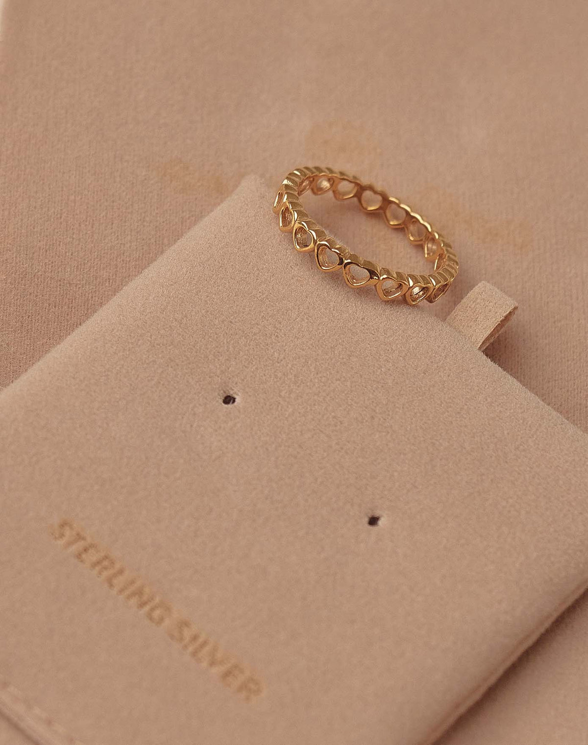 Heartbeat Gold 925 Sterling Silver Ring
