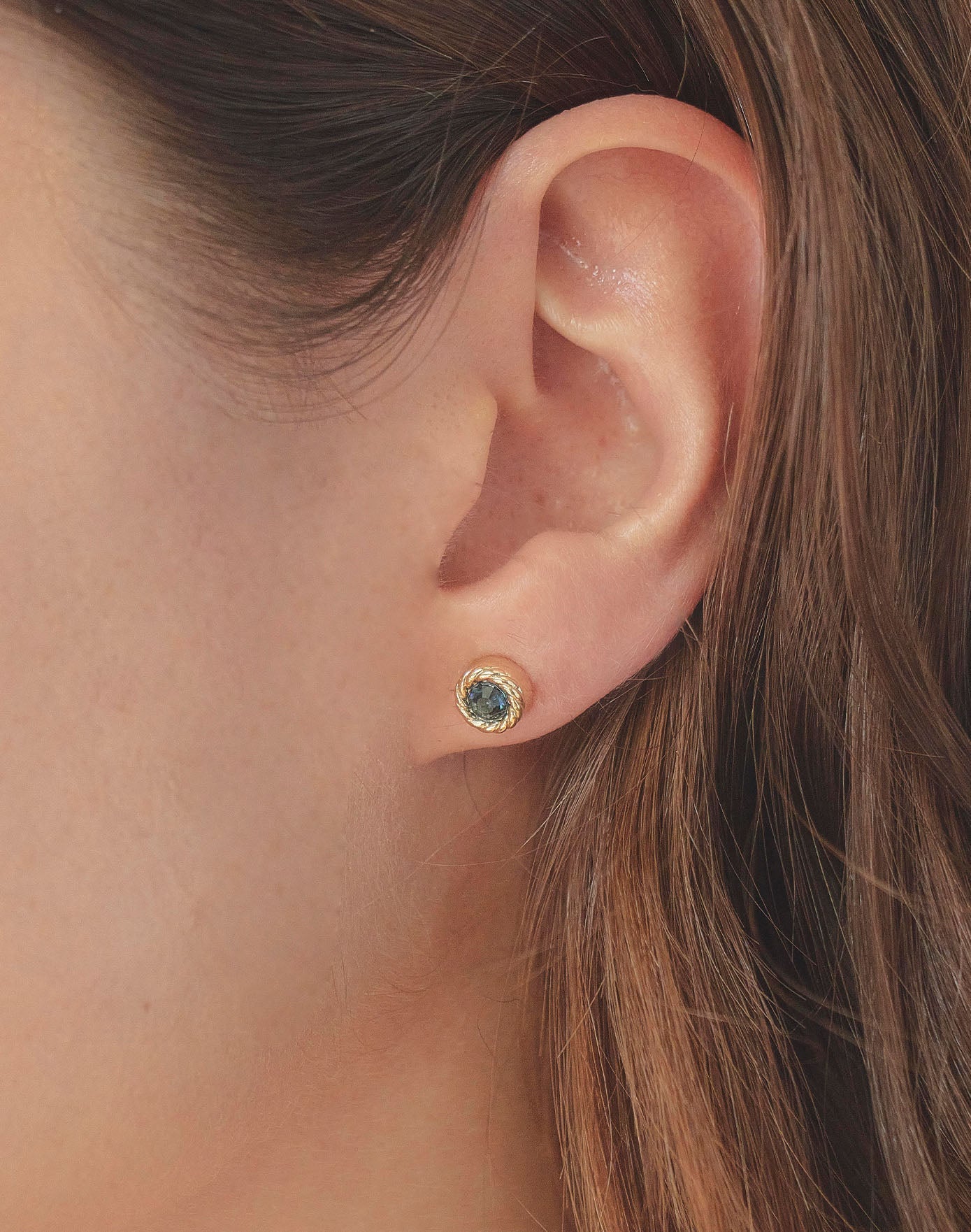 Aretes Cristal Azúl Profundo