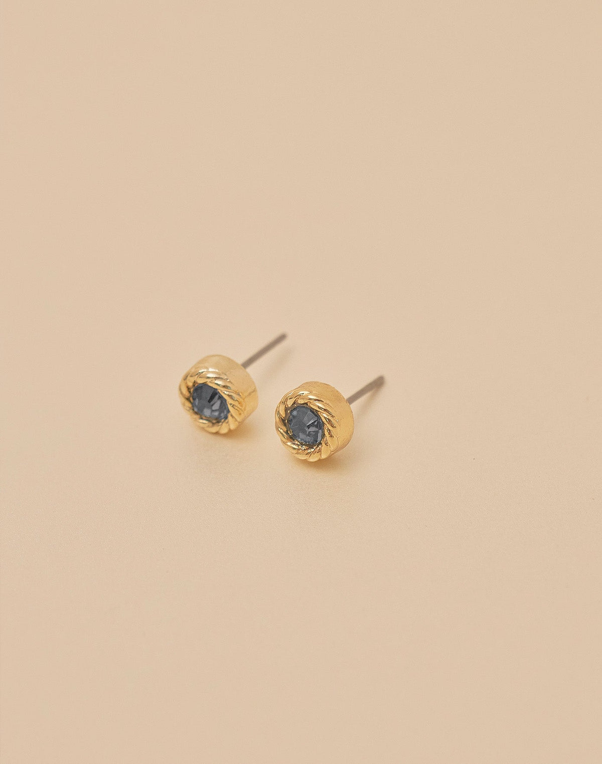 Aretes Cristal Azúl Profundo