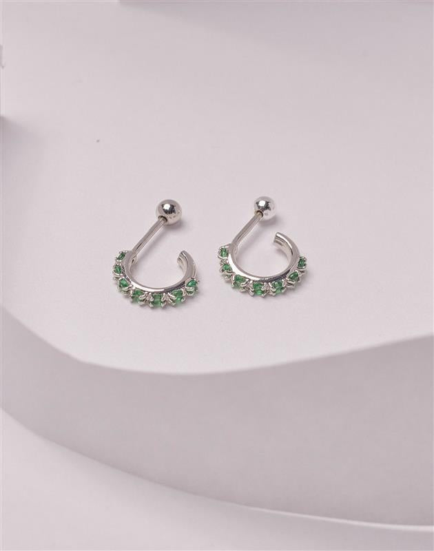 Candongas en Plata 925 Zircón Emerald