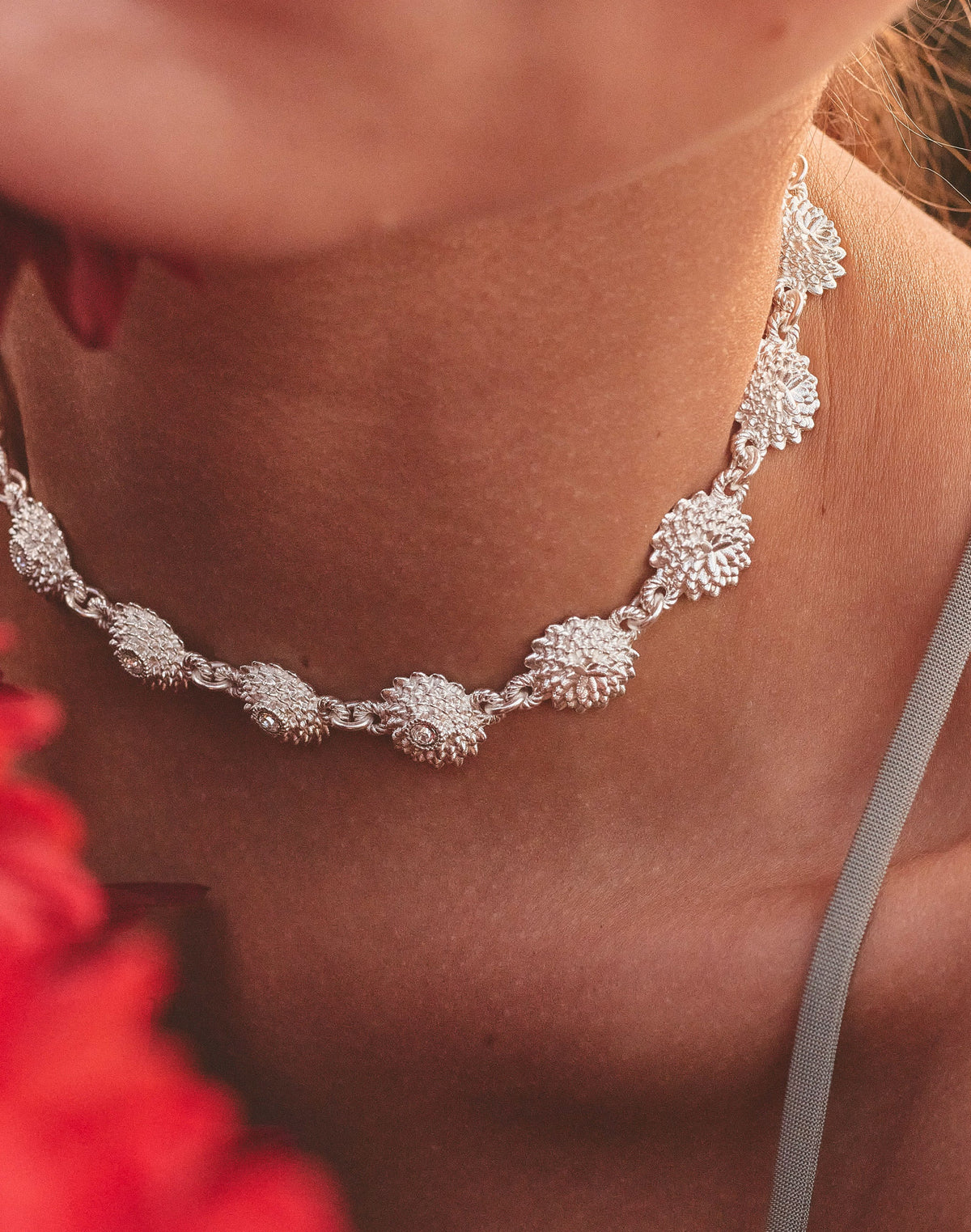 Choker + Aretes Crisantemo