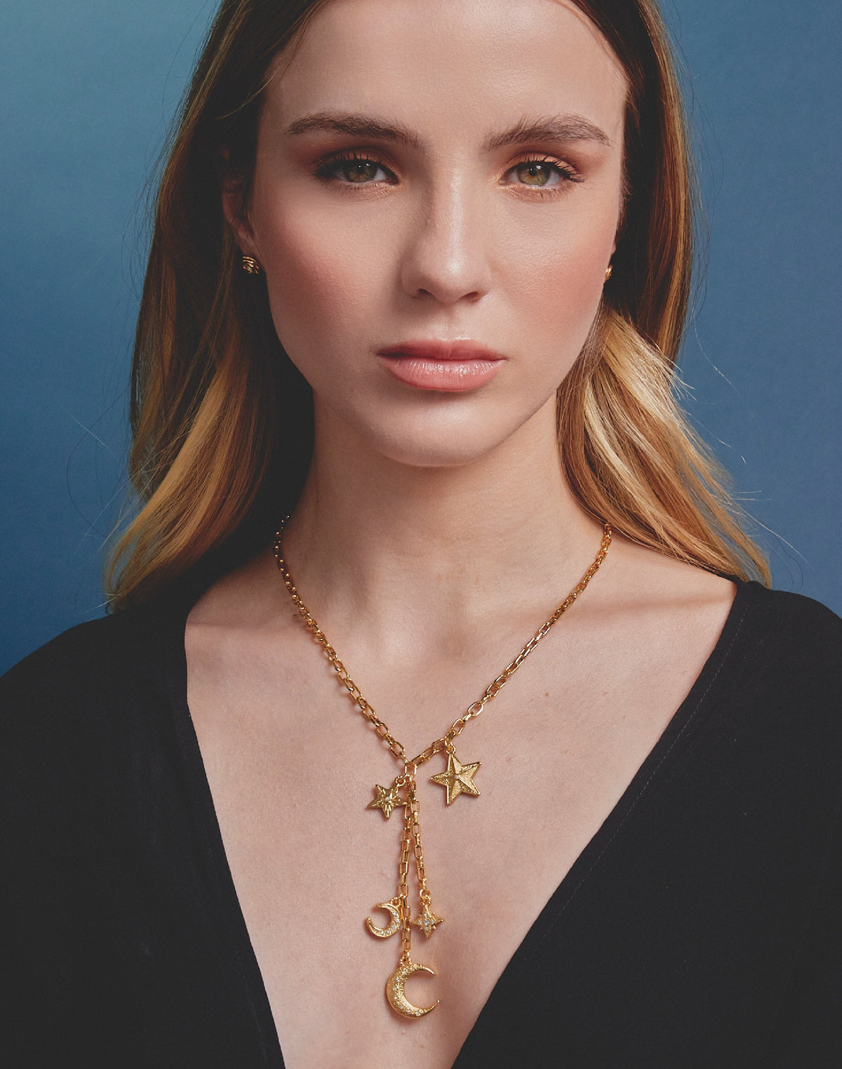 Moon &amp; Star Maxi Necklace