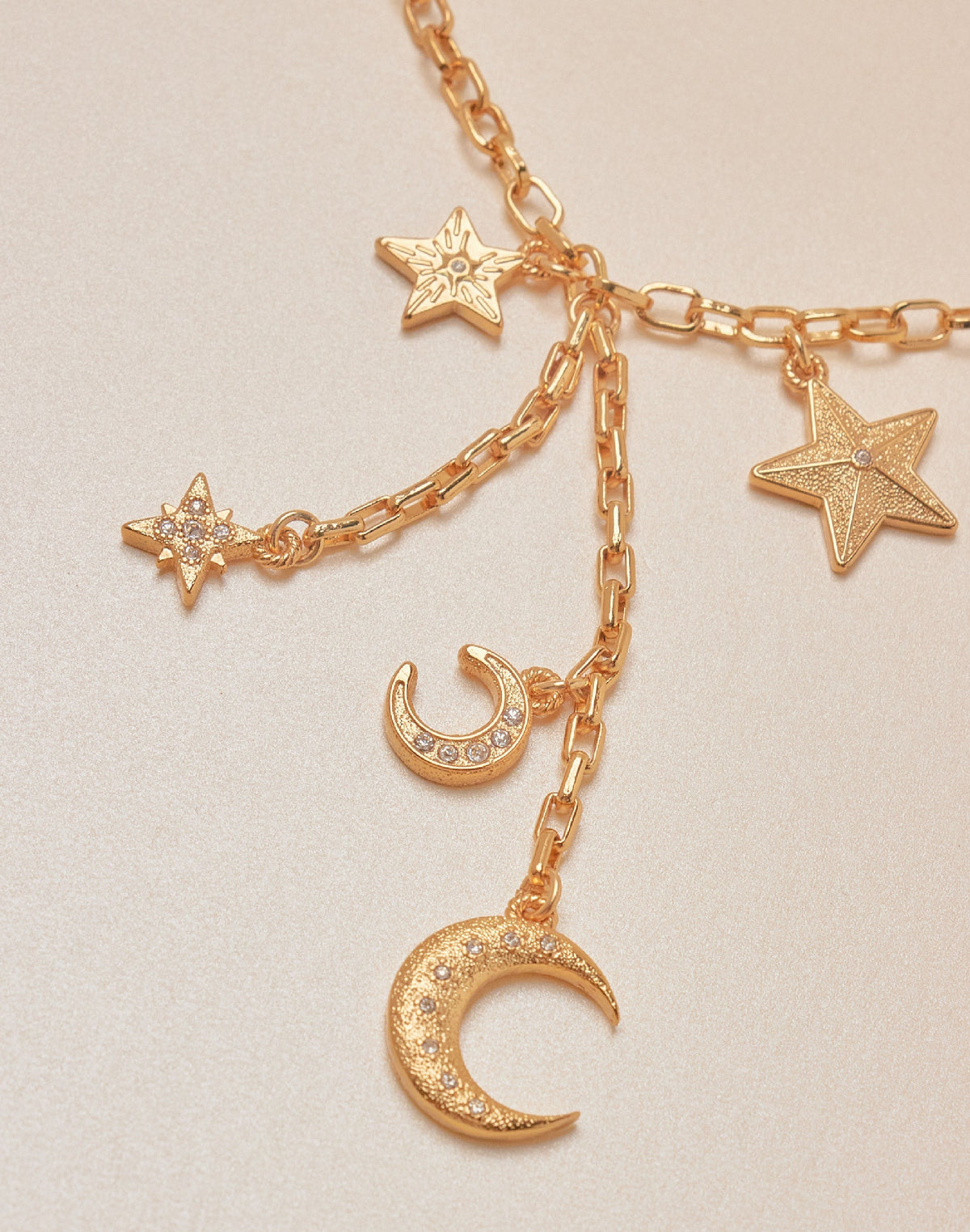 Moon &amp; Star Maxi Necklace