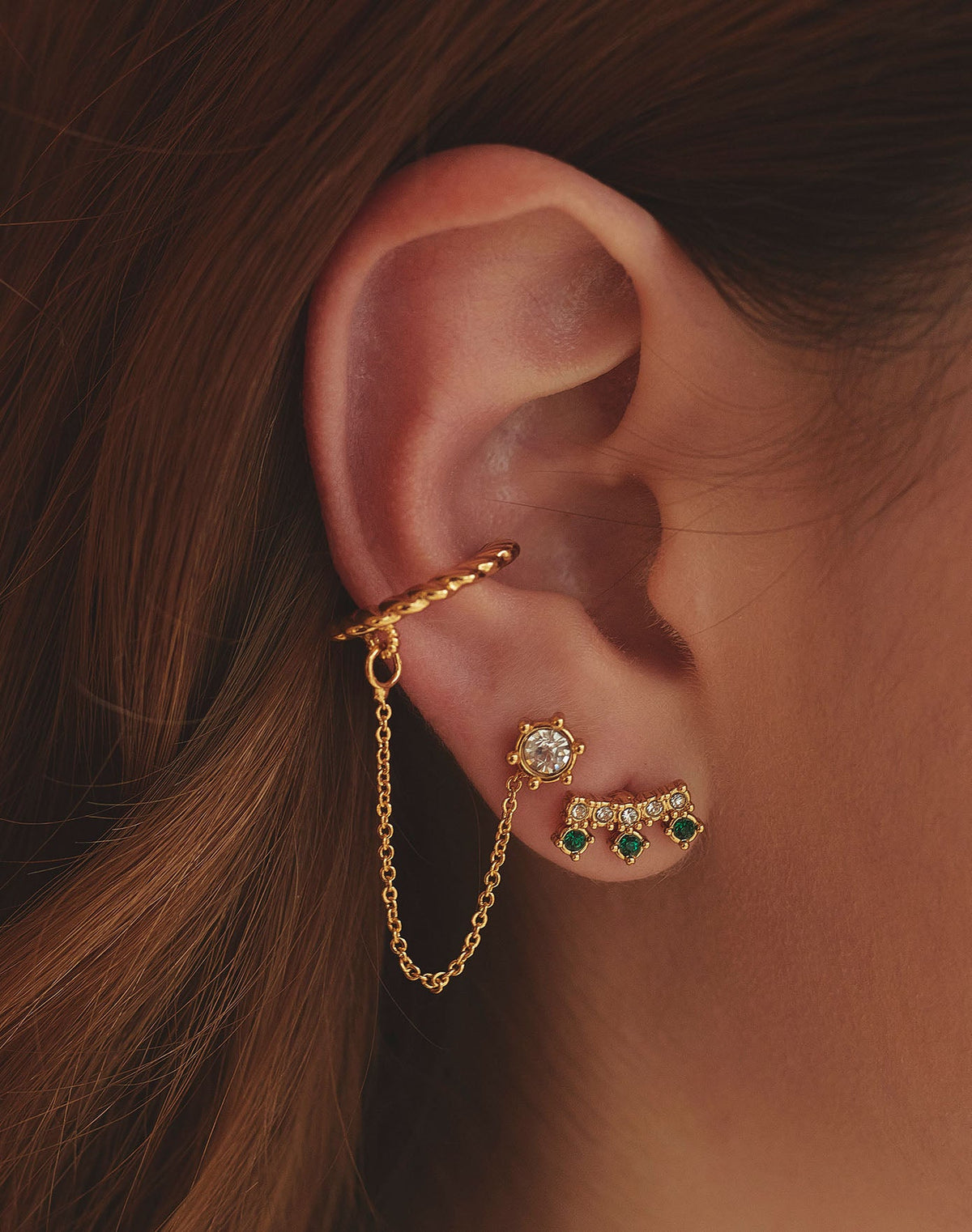 Set de 2 Aretes + Earcuff Silecia