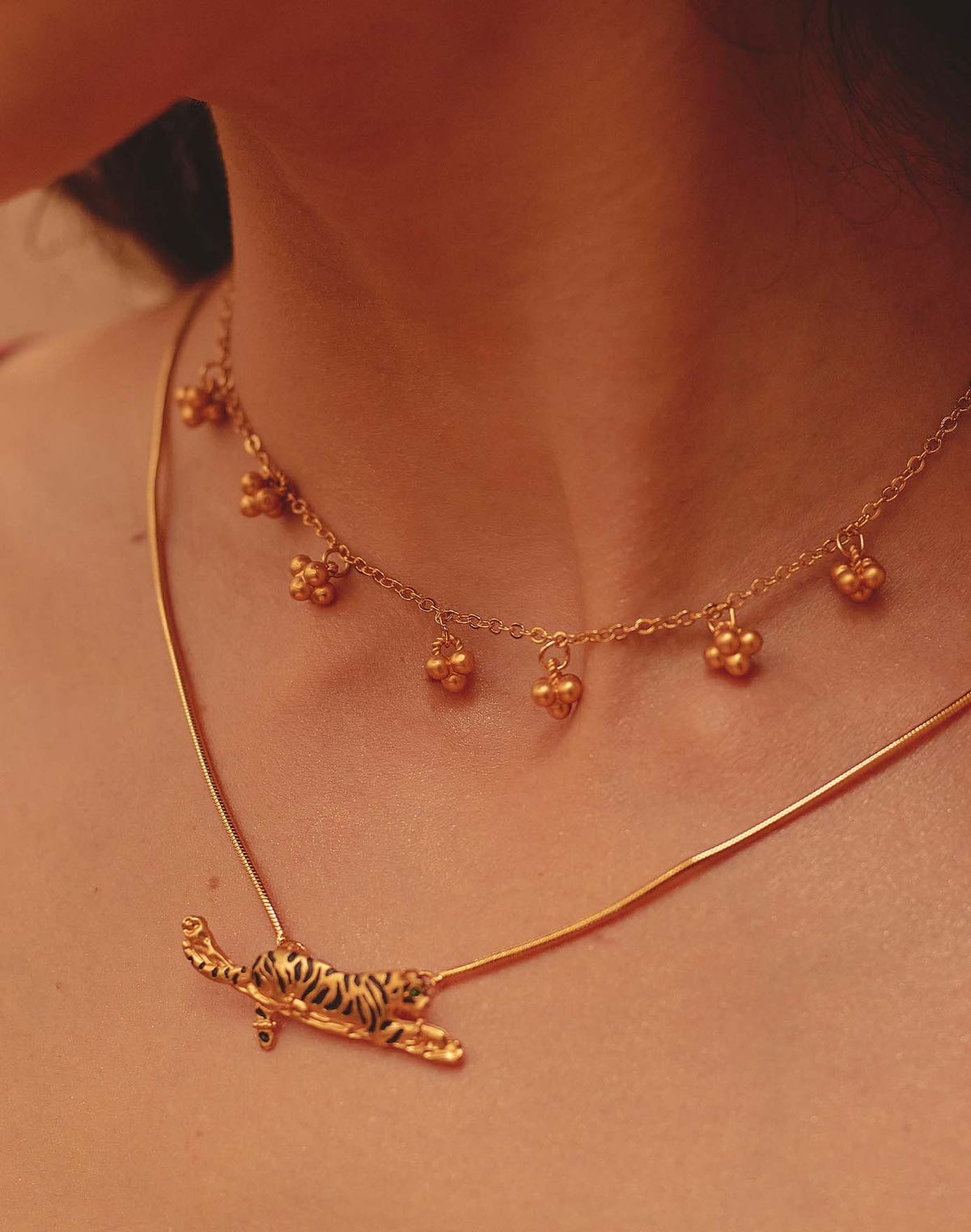 Bengal Tiger 2-piece Necklace Set