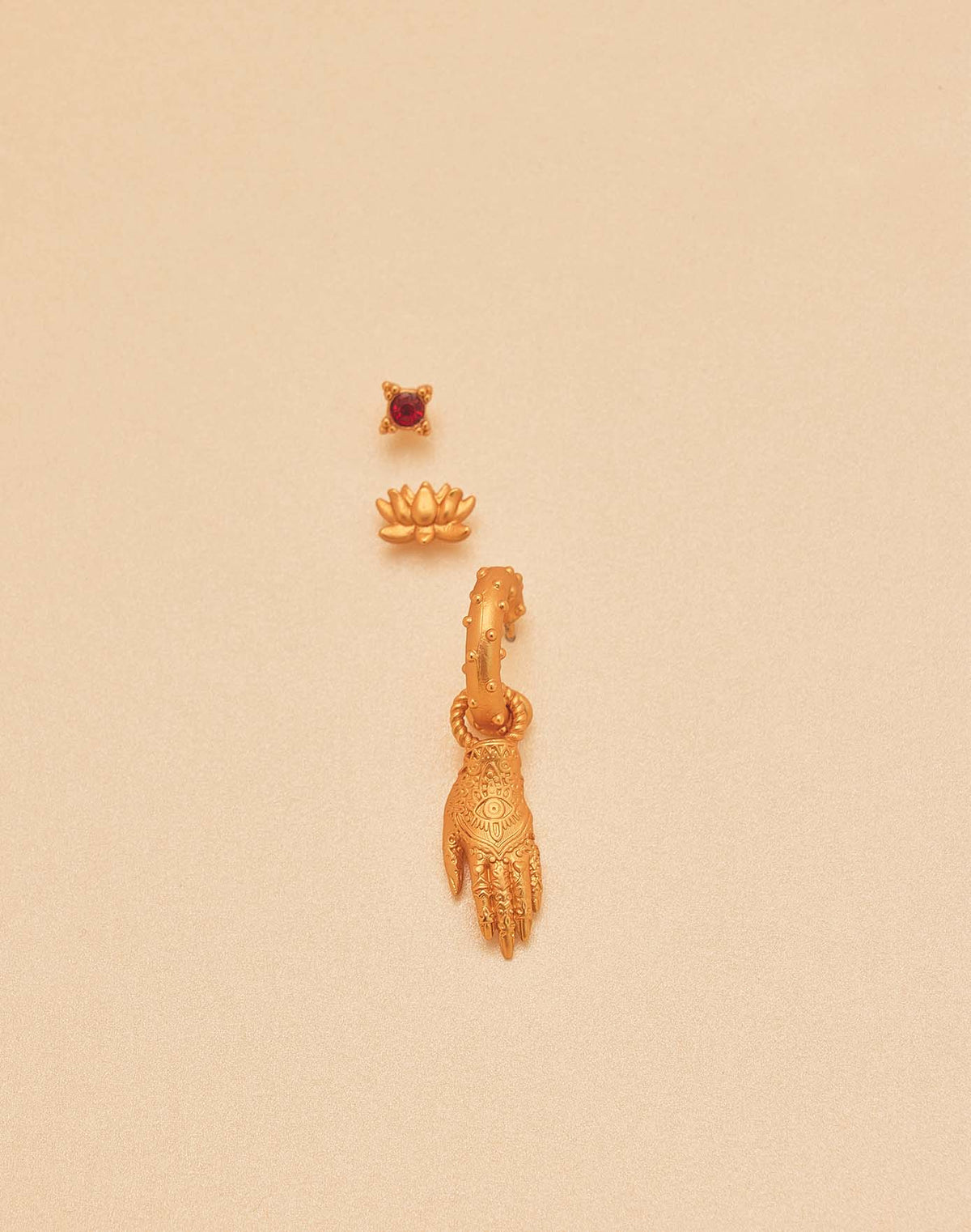Lotus 3-piece Earrings Set