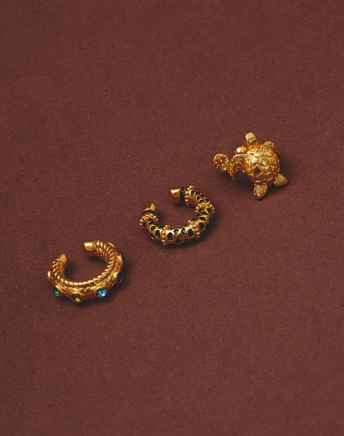 Set de 3 Earcuffs Arena Dorada