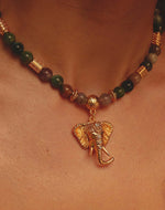 Sacred Elephant Necklace & Earrings Set