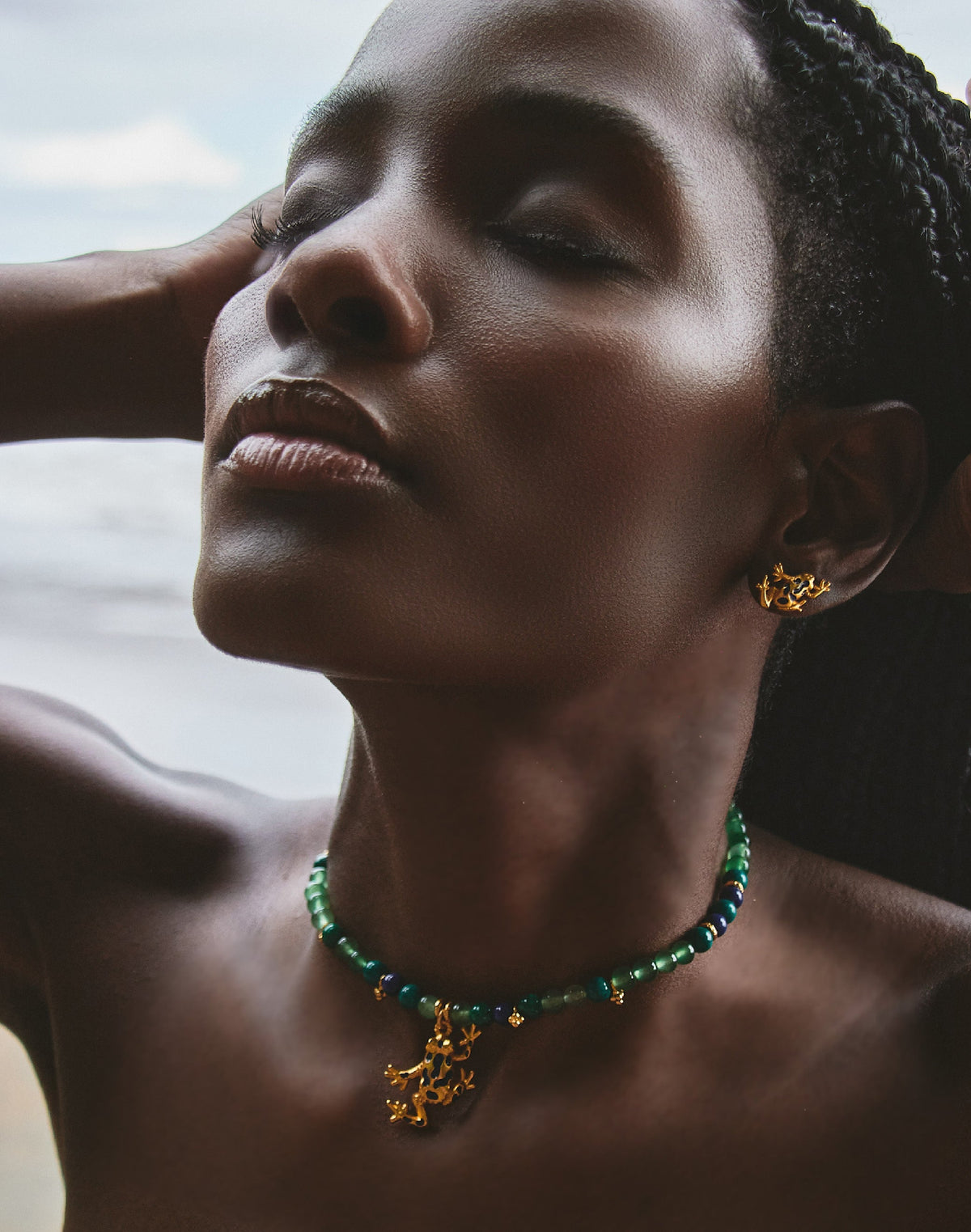 Jungle Frog Necklace & Earrings Set