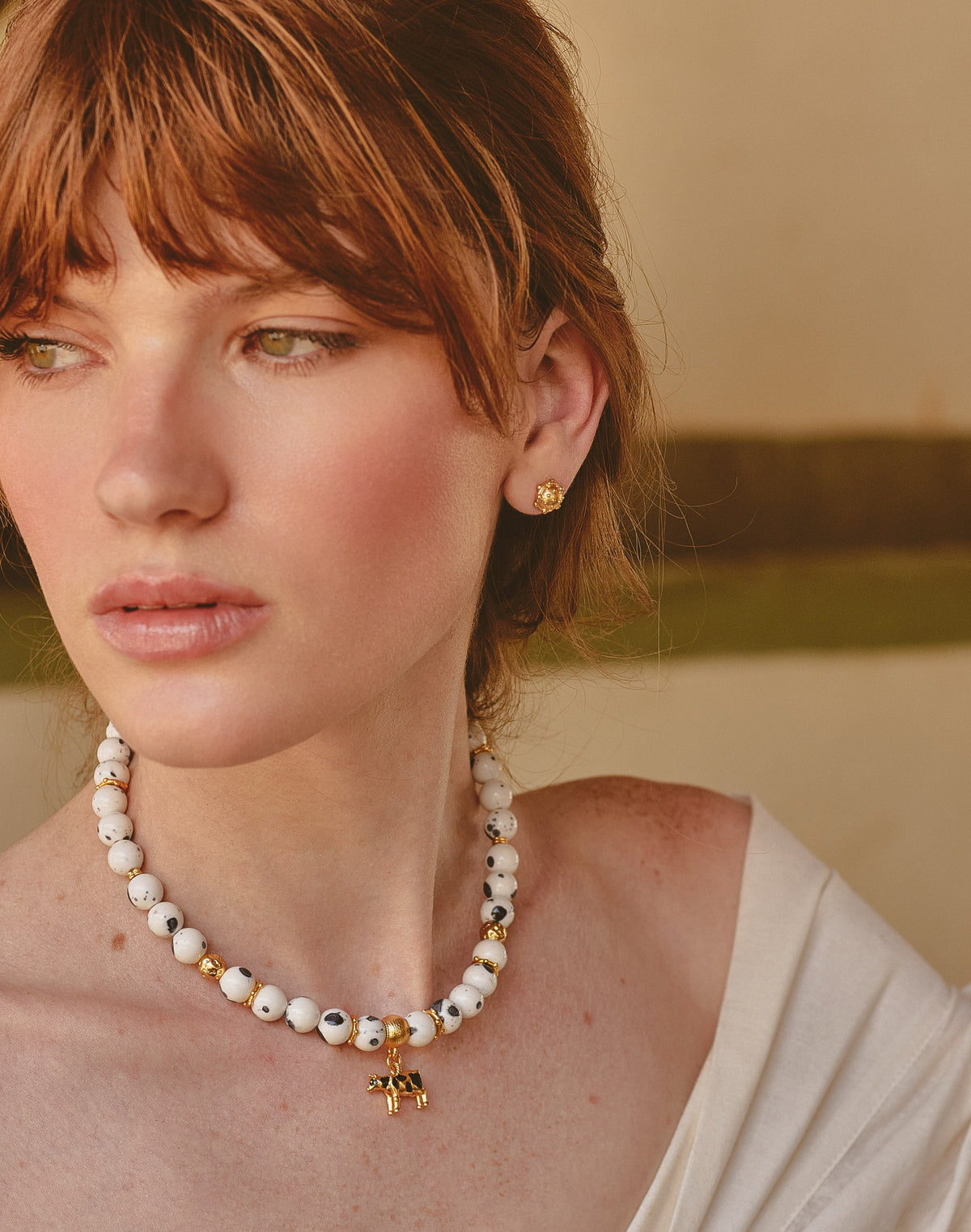 Set de Collar y Aretes Vaca